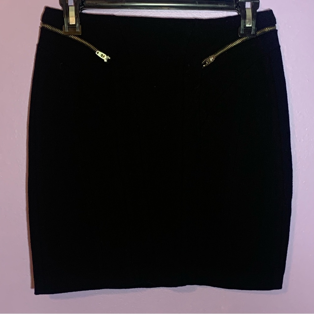 Helmut Lang Wool Zippered Mini Skirt